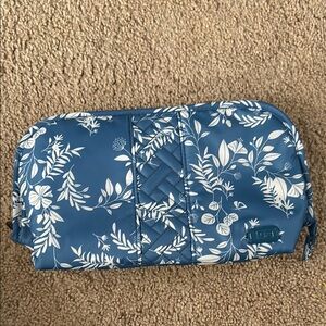 Lug Lay Flat Flash Cosmetic Bag - Blue Flourish